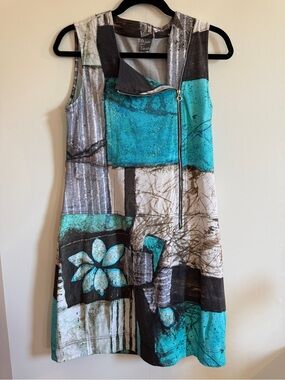 Simply Art Dolcezza Abstract Print Zip Neck Dress Art To Wear Medium